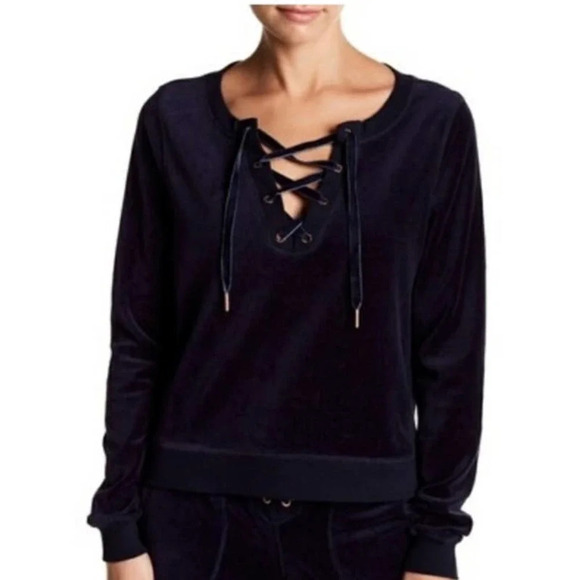 BETSEY JOHNSON | Performance Blue Velour Laceup Small - Picture 1 of 9